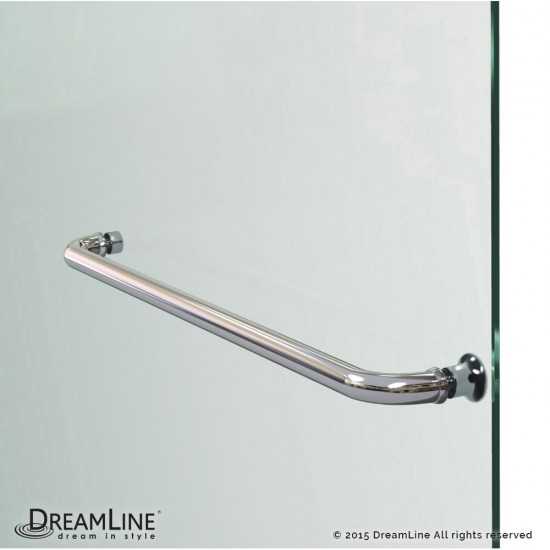 Aqua Ultra 30 in. D x 60 in. W x 74 3/4 in. H Frameless Shower Door in Chrome and Left Drain Black Base Kit