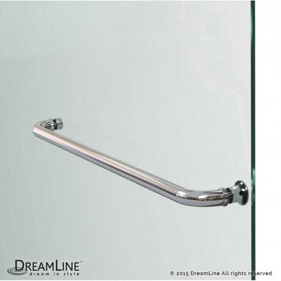 Aqua Ultra 32 in. D x 60 in. W x 74 3/4 in. H Frameless Shower Door in Chrome and Center Drain Biscuit Base Kit