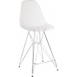 26" High Clear Acrylic Counter Height Stool with Chrome Legs