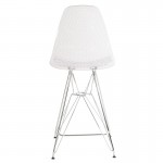 26" High Clear Acrylic Counter Height Stool with Chrome Legs