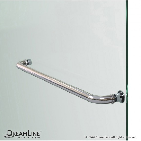 Aqua Ultra 32 in. D x 60 in. W x 74 3/4 in. H Frameless Shower Door in Brushed Nickel and Right Drain Biscuit Base Kit