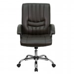 Mid-Back Espresso Brown LeatherSoft Swivel Manager's Office Chair with Arms