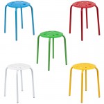 Plastic Nesting Stack Stools, 17.5"Height, Assorted Colors (5 Pack)