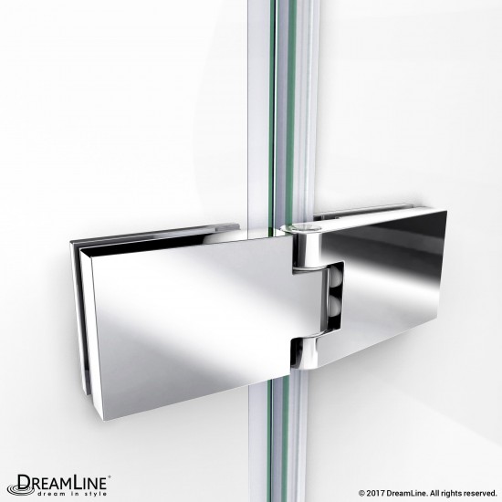 Aqua Ultra 36 in. D x 60 in. W x 74 3/4 in. H Frameless Shower Door in Chrome and Center Drain White Base Kit