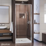Flex 28-32 in. W x 72 in. H Semi-Frameless Pivot Shower Door in Chrome