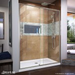 Flex 56-60 in. W x 72 in. H Semi-Frameless Pivot Shower Door in Brushed Nickel