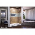 Flex 56-60 in. W x 72 in. H Semi-Frameless Pivot Shower Door in Brushed Nickel