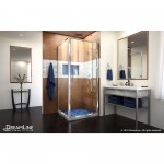 Flex 30 1/2 in. D x 28-32 in. W x 72 in. H Semi-Frameless Pivot Shower Enclosure in Chrome