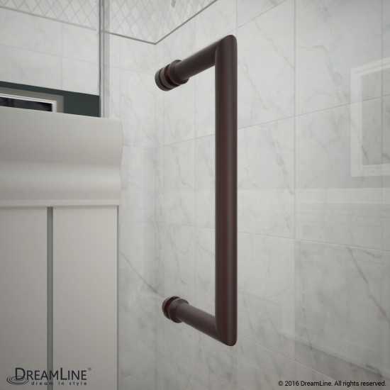 Unidoor Plus 30 1/2 in. W x 34 3/8 in. D x 72 in. H Frameless Hinged Shower Enclosure in Oil Rubbed Bronze