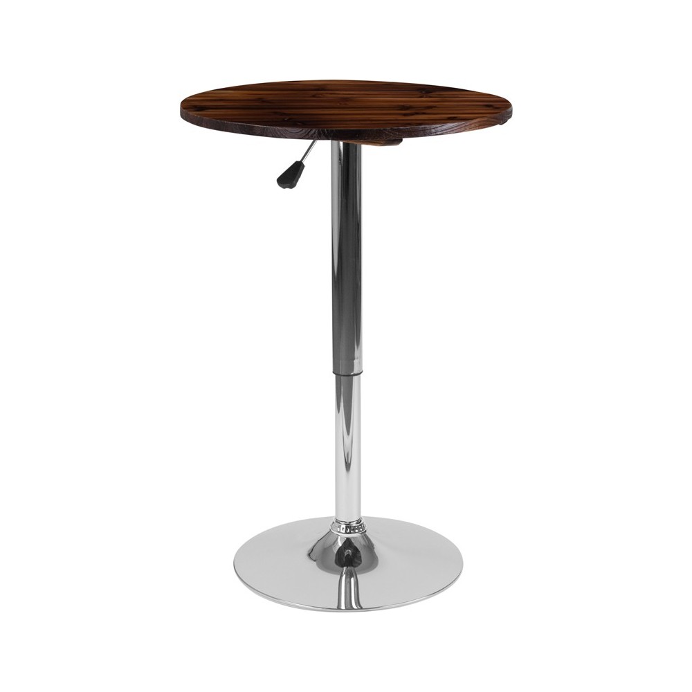 23.5'' Round Adjustable Height Rustic Pine Wood Table (Adjustable Range 26.25'' - 35.5'') 23.5'' Round Adjustable Height Rustic Pine Wood Table (Adjustable Range 26.25'' - 35.5'')