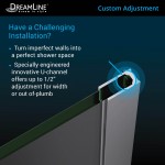 Unidoor Plus 32 1/2 in. W x 30 3/8 in. D x 72 in. H Frameless Hinged Shower Enclosure in Chrome