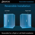 Unidoor Plus 32 1/2 in. W x 30 3/8 in. D x 72 in. H Frameless Hinged Shower Enclosure in Chrome