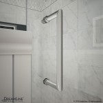 Unidoor Plus 32 1/2 in. W x 30 3/8 in. D x 72 in. H Frameless Hinged Shower Enclosure in Chrome
