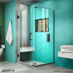 Unidoor Plus 32 1/2 in. W x 30 3/8 in. D x 72 in. H Frameless Hinged Shower Enclosure in Oil Rubbed Bronze