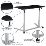 Sit-Down, Stand-Up Black Computer Ergonomic Desk with 37.375"W Top (Adjustable Range 29" - 40.75")