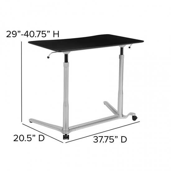 Sit-Down, Stand-Up Black Computer Ergonomic Desk with 37.375"W Top (Adjustable Range 29" - 40.75")