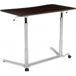 Sit-Down, Stand-Up Dark Wood Grain Computer Ergonomic Desk with 37.375"W Top (Adjustable Range 29" - 40.75")