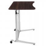 Sit-Down, Stand-Up Dark Wood Grain Computer Ergonomic Desk with 37.375"W Top (Adjustable Range 29" - 40.75")