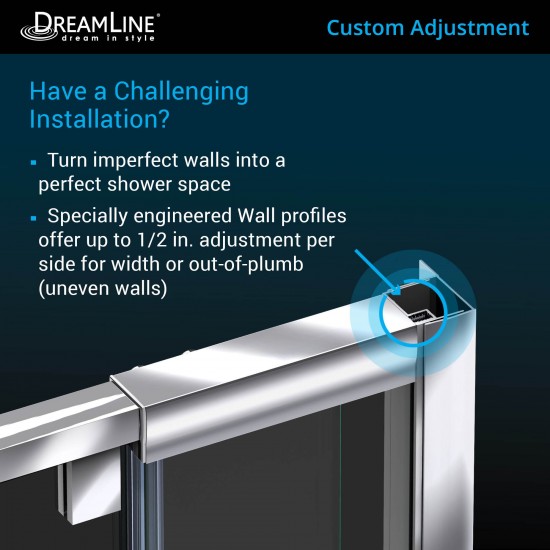 Flex 32 in. D x 32 in. W x 74 3/4 in. H Semi-Frameless Pivot Shower Door in Chrome with Center Drain Biscuit Base