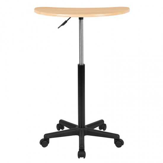 Maple Sit to Stand Mobile Laptop Computer Desk