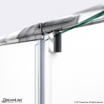 Flex 36 in. D x 36 in. W x 74 3/4 in. H Semi-Frameless Pivot Shower Door in Chrome with Center Drain Biscuit Base