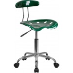 Vibrant Green and Chrome Swivel Task Office Chair with Tractor Seat