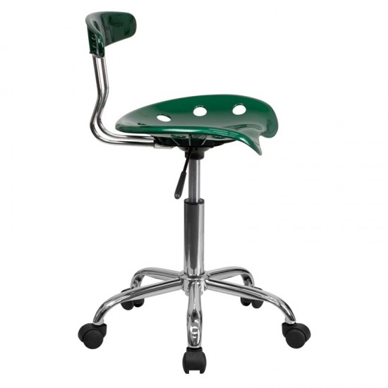 Vibrant Green and Chrome Swivel Task Office Chair with Tractor Seat