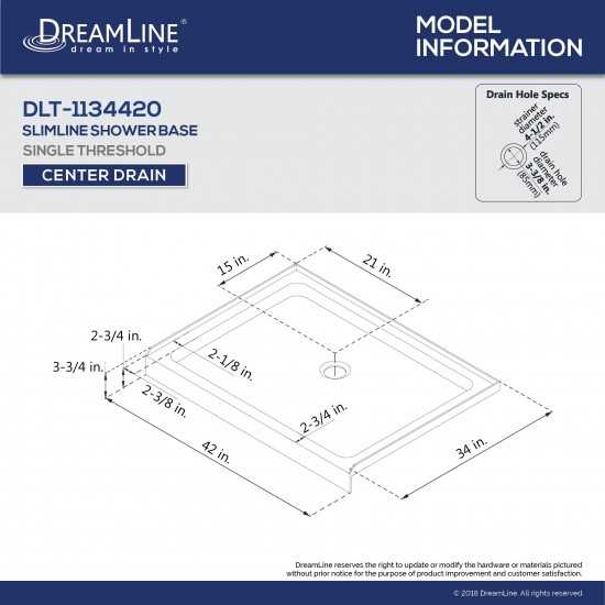 Flex 34 in. D x 42 in. W x 74 3/4 in. H Semi-Frameless Pivot Shower Door in Chrome with Center Drain Biscuit Base Kit