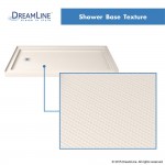 Flex 30 in. D x 60 in. W x 74 3/4 in. H Semi-Frameless Pivot Shower Door in Chrome with Left Drain Biscuit Base Kit