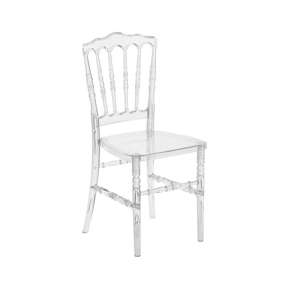 Flash Elegance Crystal Ice Napoleon Stacking Chair