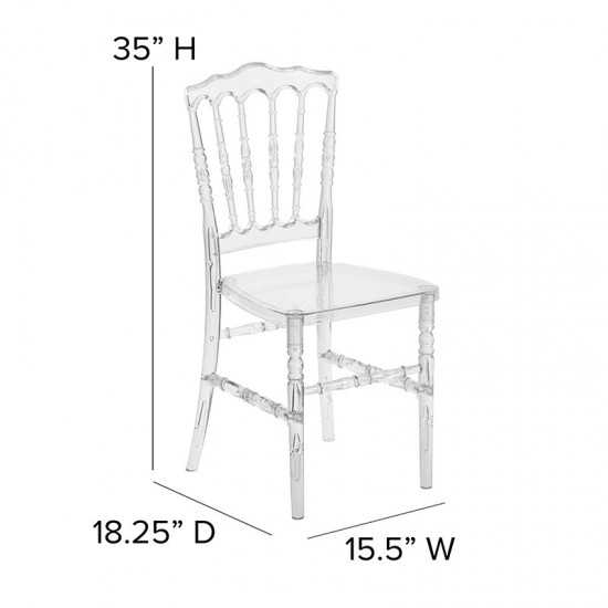 Flash Elegance Crystal Ice Napoleon Stacking Chair