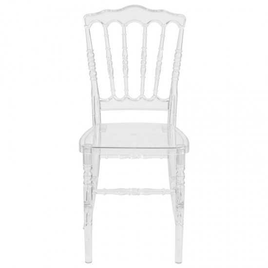 Flash Elegance Crystal Ice Napoleon Stacking Chair