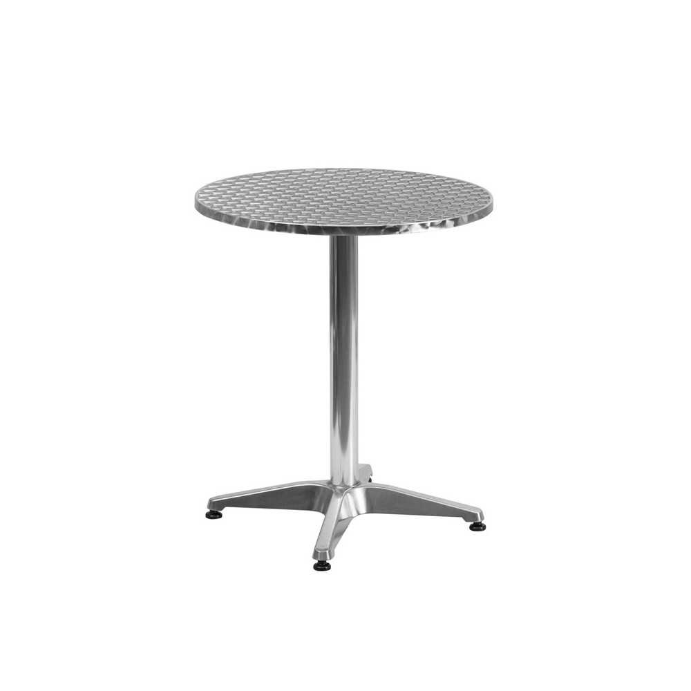 23.5'' Round Aluminum Indoor-Outdoor Table with Base