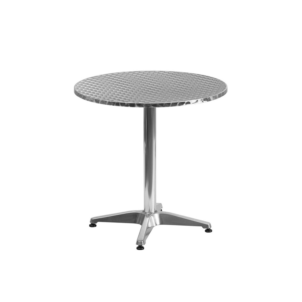 27.5'' Round Aluminum Indoor-Outdoor Table with Base