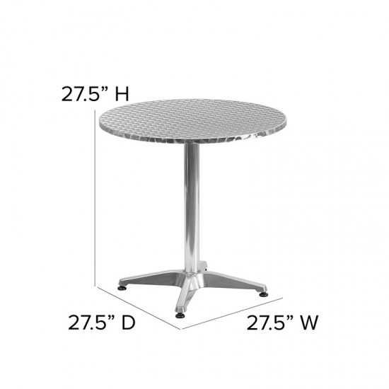 27.5'' Round Aluminum Indoor-Outdoor Table with Base