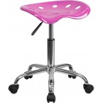 Vibrant Candy Heart Tractor Seat and Chrome Stool