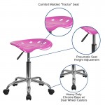 Vibrant Candy Heart Tractor Seat and Chrome Stool