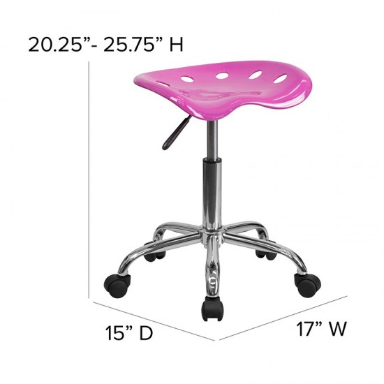 Vibrant Candy Heart Tractor Seat and Chrome Stool