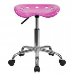 Vibrant Candy Heart Tractor Seat and Chrome Stool