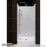 Flex 32 in. D x 32 in. W x 76 3/4 in. H Semi-Frameless Shower Door in Chrome with White Base and Backwalls