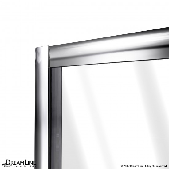 Flex 36 in. D x 60 in. W x 76 3/4 in. H Semi-Frameless Shower Door in Brushed Nickel with Center Drain Base, Backwalls