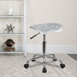 Vibrant Silver Tractor Seat and Chrome Stool