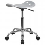 Vibrant Silver Tractor Seat and Chrome Stool