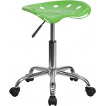 Vibrant Spicy Lime Tractor Seat and Chrome Stool