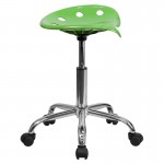Vibrant Spicy Lime Tractor Seat and Chrome Stool