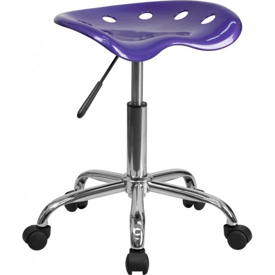 Vibrant Violet Tractor Seat and Chrome Stool