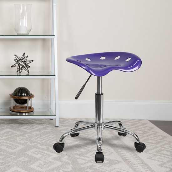 Vibrant Violet Tractor Seat and Chrome Stool