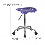 Vibrant Violet Tractor Seat and Chrome Stool