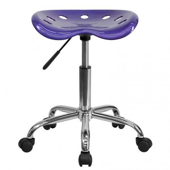 Vibrant Violet Tractor Seat and Chrome Stool