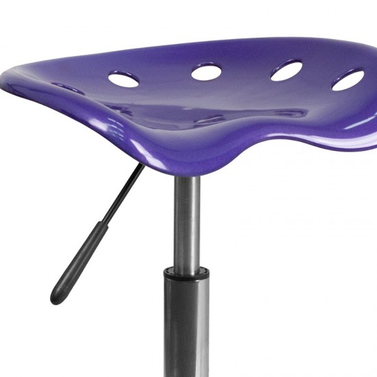 Vibrant Violet Tractor Seat and Chrome Stool